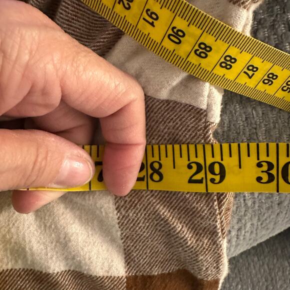 Old Navy Womens Loose Flannel Boyfriend Shirt Desert Floor Brown Plaid 2X - Picture 7 of 8